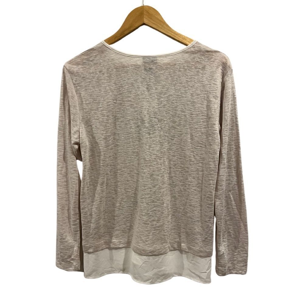 Bobeau Long Sleeve burnout V neck casual Blouse Size M NW - Picture 2 of 7